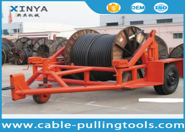 kupować 5 Ton Cable Reel Trailer , Cable Drum Carrier for stringing with automatic braking device online manufacture