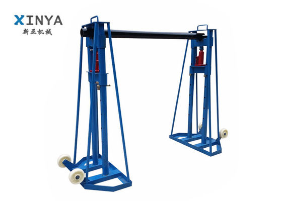 kupować 10T hydrauliczne kablowe stojak z hydrauliczną podnoszeniem i ciężką konstrukcją stalową do wsparcia bębna kablowego online manufacture