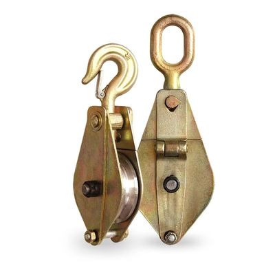 1tony 2tony 5tony Stringing Pulley Block Transmission Line Stringing Tools With Steel Double Pulley Block