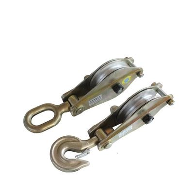 1tony 2tony 5tony Stringing Pulley Block Transmission Line Stringing Tools With Steel Double Pulley Block
